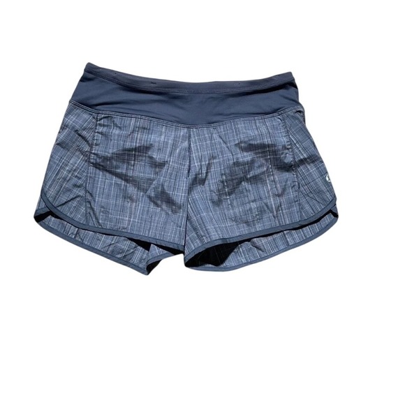Lululemon Speed Shorts Women's 4 Gray Plaid Running Training Activewear - Picture 1 of 7